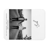 Moderne handgeschriebene Script-Foto-Hochzeit Magnet (Horizontal)