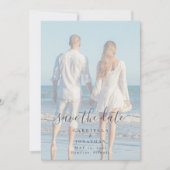 Moderne handgeschriebene Script-Foto-Hochzeit Save The Date (Vorderseite)
