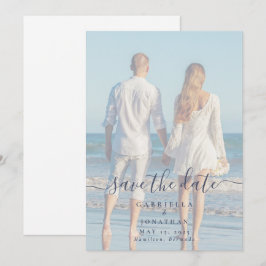Moderne handgeschriebene Script-Foto-Hochzeit Save The Date