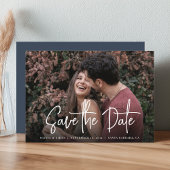 Moderne handgeschriebene Script-Foto-Hochzeit Save The Date