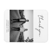 Moderne handgeschriebene Script-Foto Hochzeit Viel Magnet (Horizontal)