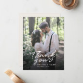 Moderne handgeschriebene Script-Foto Hochzeit Viel Mitteilungskarte (Vorderseite/Rückseite Beispiel)