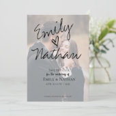 Moderne handgeschriebene Script-Foto Save the Date (Stehend Vorderseite)