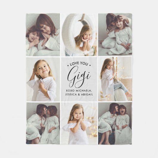 Moderne handgeschriebene Script-Liebe You Gigi 8-F Fleecedecke (Vorderseite)