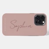 Moderne handgeschriebene Script Monogram Girly iPhone Hülle (Rückseite (Horizontal))