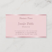 Moderne handgeschriebene Script-Rose Gold Chic Tem Visitenkarte (Rückseite)