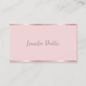 Moderne handgeschriebene Script-Rose Gold Chic Tem Visitenkarte (Vorderseite)