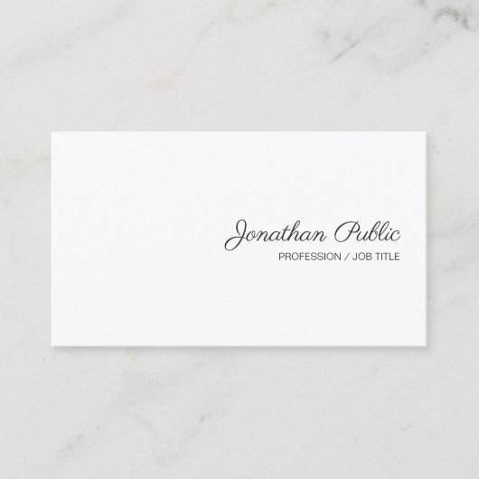 Moderne handgeschriebene Skriptbezeichnung Einfach Visitenkarte (Vorderseite)