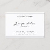 Moderne, handgeschriebene Skripte Elegant Einfach  Visitenkarte (Vorderseite)