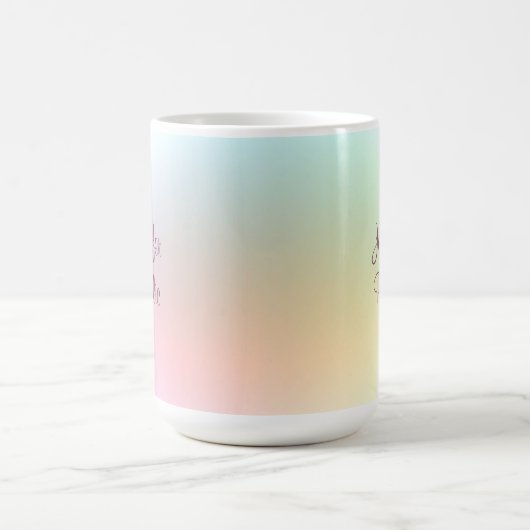 Moderne, handgeschriebene Skripte Elegante Farbenf Kaffeetasse (Mittel)