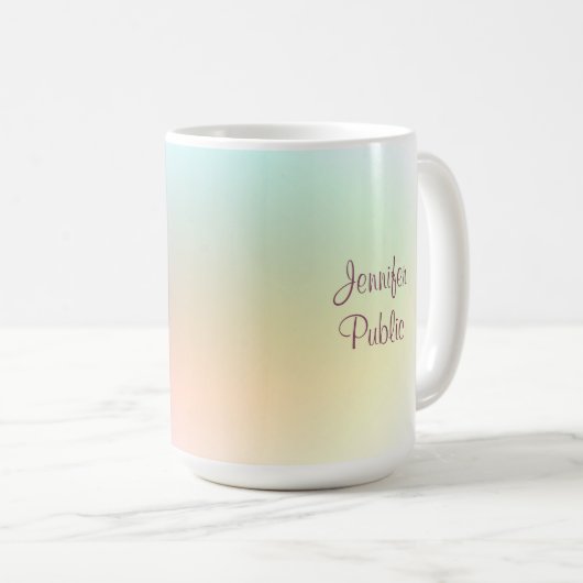 Moderne, handgeschriebene Skripte Elegante Farbenf Kaffeetasse (VorderseiteRechts)