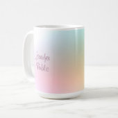 Moderne, handgeschriebene Skripte Elegante Farbenf Kaffeetasse (Vorderseite Links)