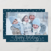 Moderne handgeschriebene Skripte glücklich Ferien Feiertagskarte (Vorne/Hinten)