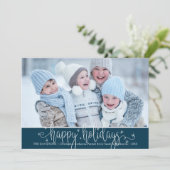 Moderne handgeschriebene Skripte glücklich Ferien Feiertagskarte (Stehend Vorderseite)