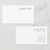 Moderne handgeschriebene Skriptelegante minimale V Visitenkarte (Vorne/Hinten)