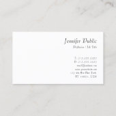 Moderne handgeschriebene Skriptelegante minimale V Visitenkarte (Rückseite)