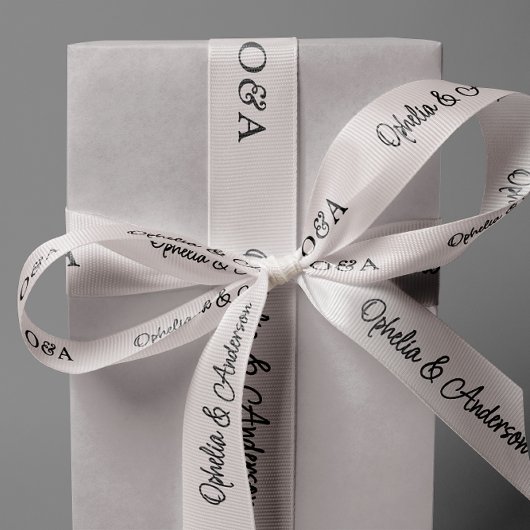 Moderne handgeschriebene Skriptinitialen und -name Ripsband