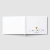 Moderne handgeschriebene Skriptname Gold Herz Hoch Gästebuch (Voll)