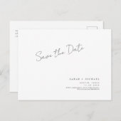 Moderne handgeschriebene SkriptWedding Save the Da Postkarte (Vorne/Hinten)
