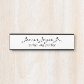 Moderne handgeschriebene, stilvolle Namensakademie Türschild (Vorderseite )