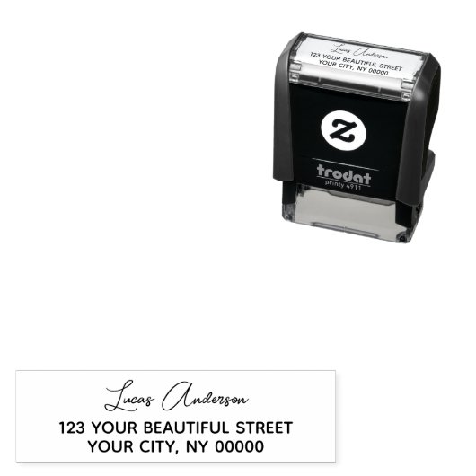 Moderne handgeschriebene stilvolle Rücksendeadress Permastempel (Beispiel)