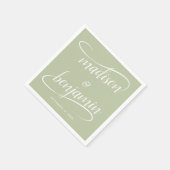 Moderne handgeschriebene Swash-Kalligrafie-Hochzei Serviette (Ecke)