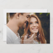 Moderne handgeschriebene Typografie Hochzeit 1 Fot Save The Date (Vorderseite)
