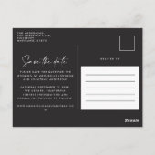 Moderne handgeschriebene Typografie Hochzeit Schwa Postkarte (Rückseite)