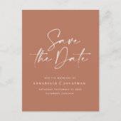 Moderne handgeschriebene Typografie Hochzeit Terra Postkarte (Vorderseite)