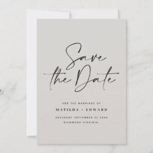Moderne handgeschriebene Typografie-Hochzeitsankün Save The Date
