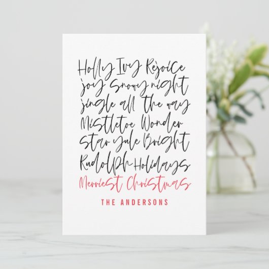 Moderne handgeschriebene Typografie Holiday Foto (Stehend Vorderseite)