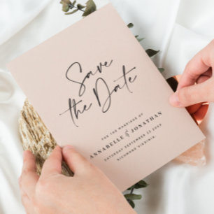 Moderne handgeschriebene typografische Hochzeitsan Save The Date
