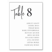 Moderne handgeschriebene und klassische Serif-Gäst Tischnummer (Rückseite)