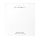 Moderne, handgeschriebene und stilvolle Zimmer vom Notizblock (Vorderseite)