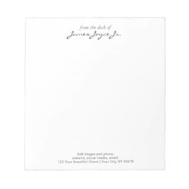 Moderne, handgeschriebene und stilvolle Zimmer vom Notizblock