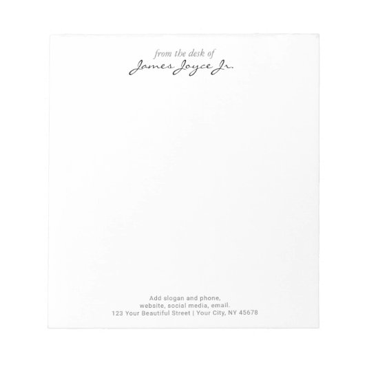 Moderne, handgeschriebene und stilvolle Zimmer vom Notizblock (Vorderseite)