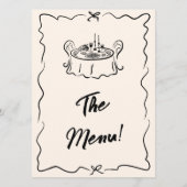 Moderne handgeschriebene, Vintage Quirky-Hochzeit Menükarte (Rückseite)