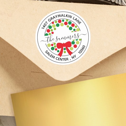 Moderne handgeschriebene Weihnachtsanschrift Runder Aufkleber