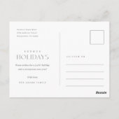 Moderne handgeschriebene Weihnachtsfeiertage Postkarte (Rückseite)