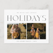 Moderne handgeschriebene Weihnachtsfeiertage Postkarte (Vorderseite)