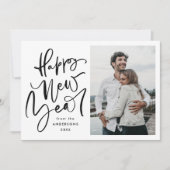 Moderne handgeschriebene Weihnachtsfotokarte Feiertagskarte (Vorderseite)