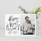 Moderne handgeschriebene Weihnachtsfotokarte Feiertagskarte (Stehend Vorderseite)