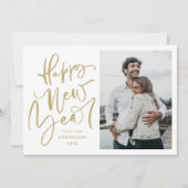 Moderne handgeschriebene Weihnachtsfotokarte Feiertagskarte (Vorderseite)