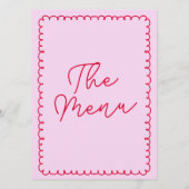 Moderne handgeschriebene Whimsical Retro Wedding Menükarte (Rückseite)
