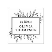 Moderne handgezeichnet Blätter Ex Libris Name Libr Gummistempel (Prägung)