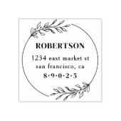 Moderne handgezeichnet botanische Kranzkranz-Rücks Gummistempel (Prägung)