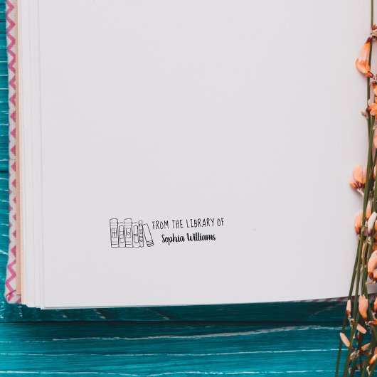 Moderne, handgezeichnet Bücher aus der Bibliothek  Permastempel