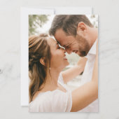 Moderne handGezeichnet Palmen Creme Foto Hochzeit Einladung (Rückseite)