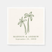 Moderne handGezeichnet Palmen-Creme Serviette (Vorderseite)