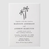 Moderne handGezeichnet Palmen Hochzeit Pergament Einladungen (Vorderseite)